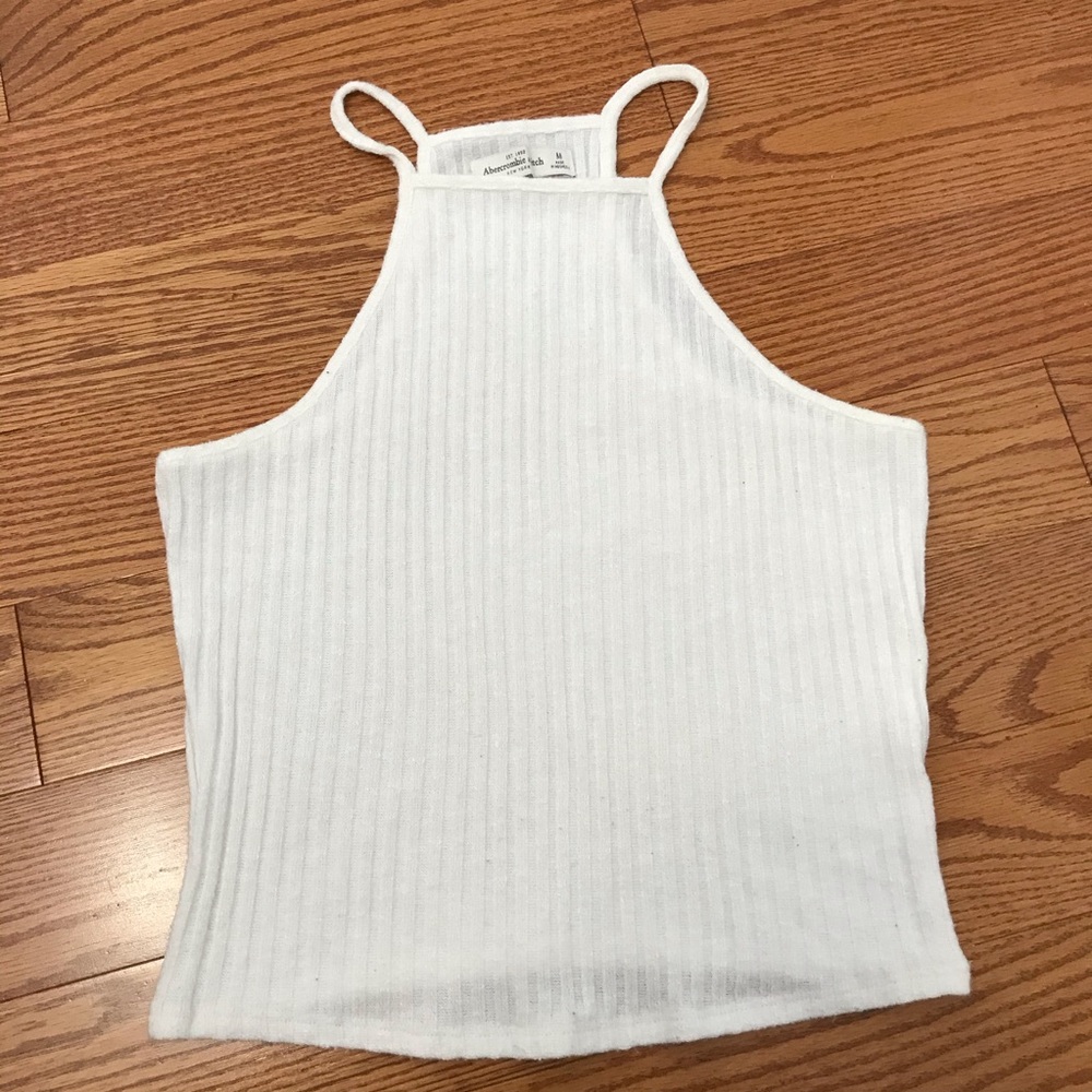 ABERCROMBIE WHITE HIGH NECK SWEATER TANK